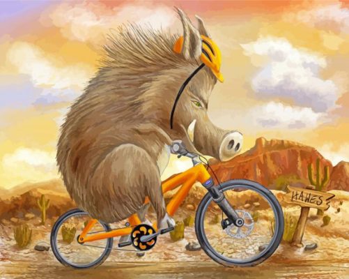 Javelina Cycling paint by numbers