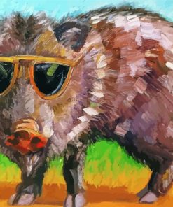 Javelina With Glasses paint by numbers