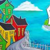 Aesthetic Crooked Houses paint by numbers