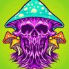 Trippy Mushroom Skull paint by numbers