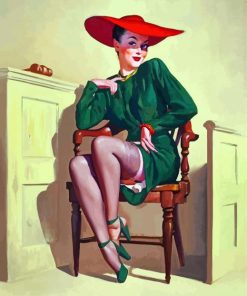 Vintage Lady By Gil Elvgren paint by numbers