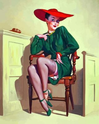 Vintage Lady By Gil Elvgren  paint by numbers