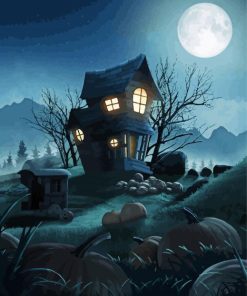 Haunted Cabin paint by numbers