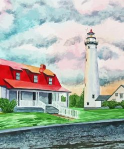 Presque Isle Lighthouse Art paint by numbers