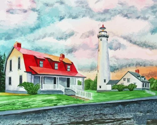 Presque Isle Lighthouse Art   paint by numbers