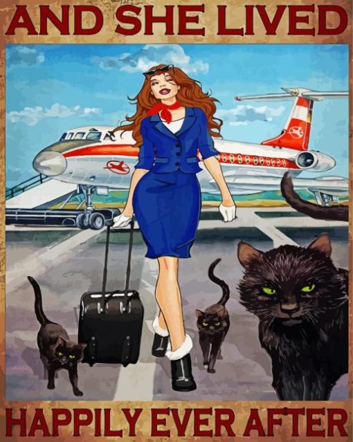 Flight Attendant paint by numbers