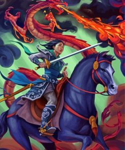 Mulan Mushu Warrior paint by numbers