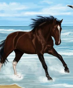 Aesthetic Brown Horse paint by numbers
