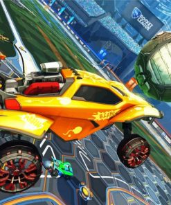 Yellow Rocket League paint by numbers