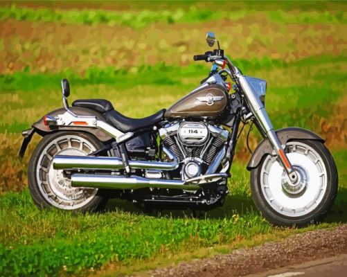 Harley Davidson Fat Boy paint by numbers 