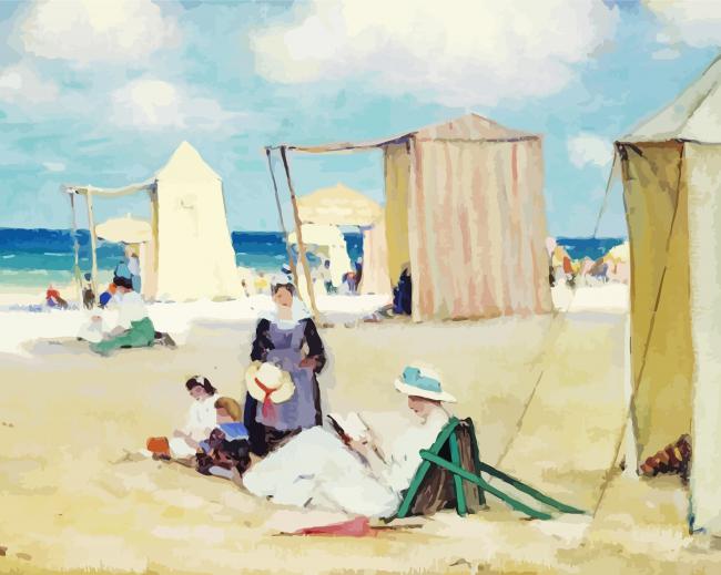 The Beach at Dinard paint by numbers