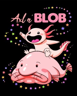 Axolotl And Blobfish paint by numbers