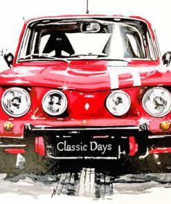 Red Renault Gordini R8 paint by numbers