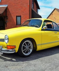 Yellow Karmann Ghia paint by numbers