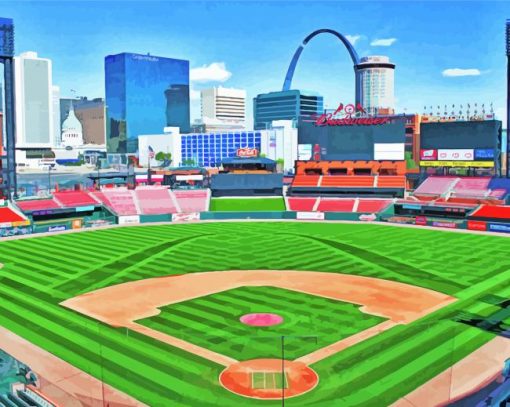 Busch Stadium Art Paint By Numbers