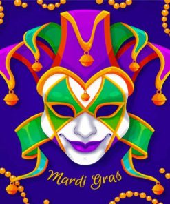 Cool Mardi Gras Mask Paint By Numbers