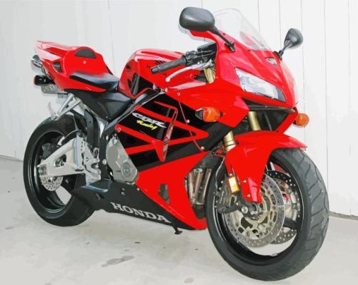 Red Honda 600 RR Paint By Numbers 