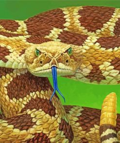 Yellow Reptile Atheris Squamigera - Paint By Numbers - Painting By Numbers