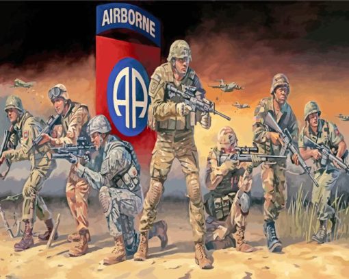 82nd Airborne Paratrooper Paint By Numbers