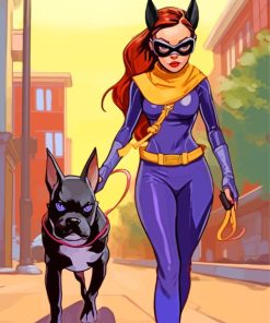 Batgirl And Boston Terrier Paint By Numbers