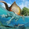 Swimming Spinosaurus Paint By Numbers