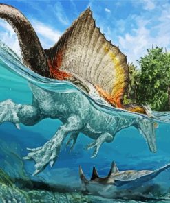 Swimming Spinosaurus Paint By Numbers
