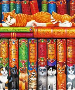 Cats With Books Paint By Numbers