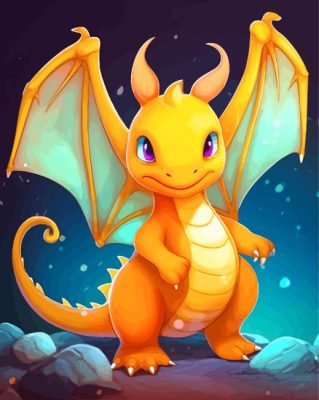 Dragonite Pokemon Paint By Numbers 
