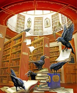 Ravens In The Library Paint By Numbers
