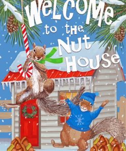Winter Nuthouse Squirrels Paint By Numbers