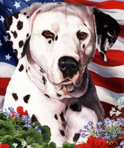 Patriotic Dalmatian Paint By Numbers