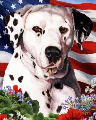 Patriotic Dalmatian Paint By Numbers 
