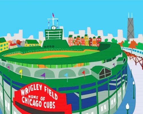 Wrigley Field Illustration Paint By Numbers 