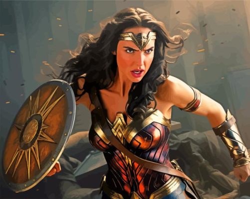 Wonder Woman Fighting Paint By Numbers 