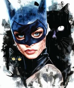 Catwoman And Kitten Paint By Number