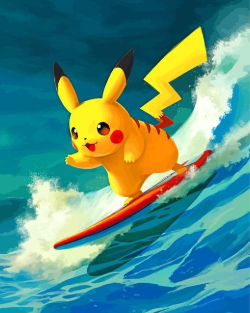 Pikachu Surfing Paint By Number