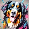 Bernese Dog Splash Paint By Number