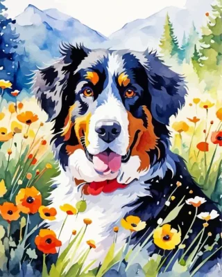 Cute Bernese Dog Paint By Number