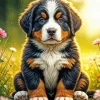 Cute Bernese Puppy Paint By Number