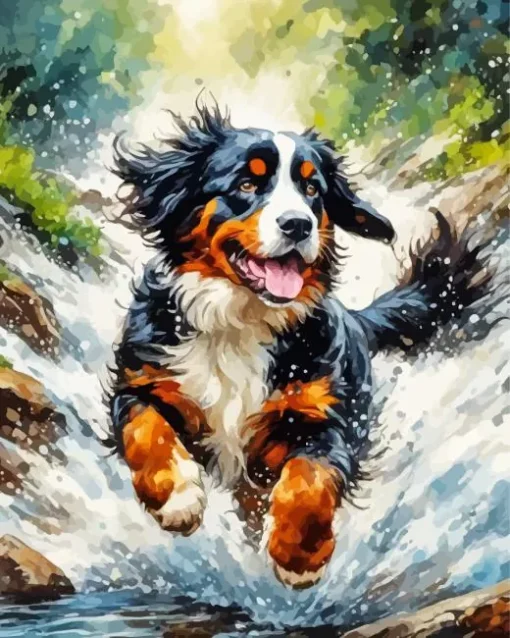 Happy Bernese Dog Paint By Number