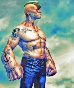 Powerful Popeye Sailor Man Paint By Numbers