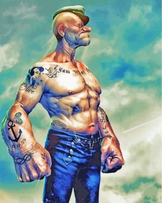 Powerful Popeye Sailor Man Paint By Numbers 