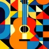 Guitar Geometrical Pop Art Paint By Numbers