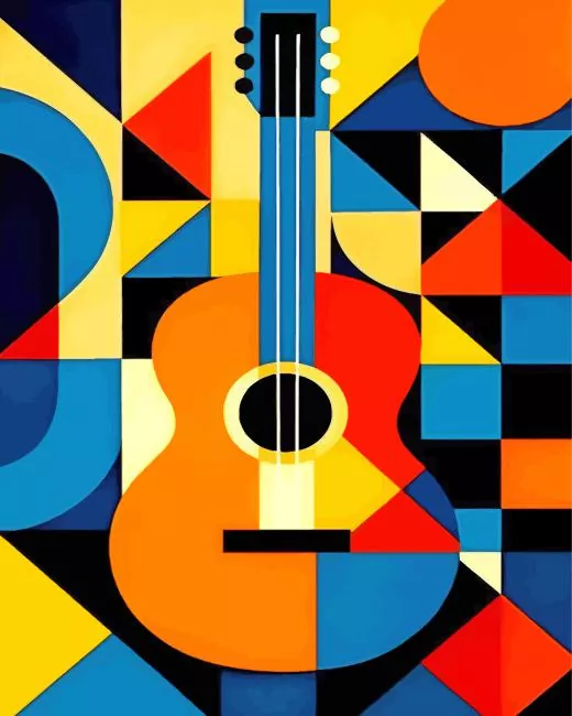 Guitar geometrical pop art Diamond Painting Guitar Geometrical Pop Art Paint By Numbers