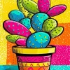 Colorful Cactus Paint By Numbers